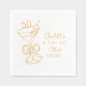 50誕生日A Tiniビット古いMartini応援 箔ナプキン (正面)