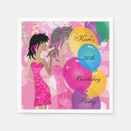 50誕生日Bashパーティー スタンダードカクテルナプキン (正面)