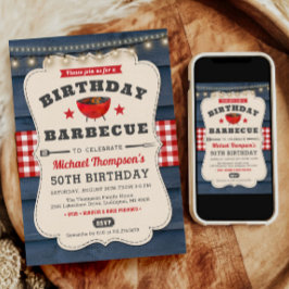 50誕生日BBQサマーバーベキューパーティー 招待状