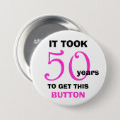 50誕生日Gagギフトボタン – おもしろい 缶バッジ (正面&裏面)