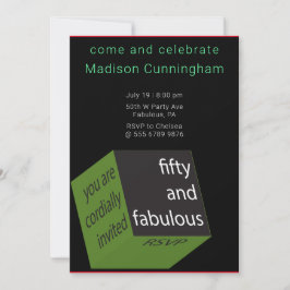 50誕生日GEOMETRIC CUBE 招待状