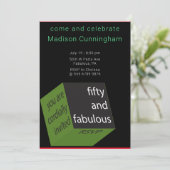 50誕生日GEOMETRIC CUBE 招待状 (スタンド正面)