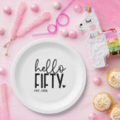 50誕生日Hello Fiftyシャツ ペーパープレート (パーティー)