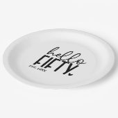 50誕生日Hello Fiftyシャツ ペーパープレート (アングル)