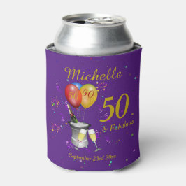 50誕生祝い紫 缶クーラー