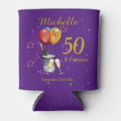 50誕生祝い紫 缶クーラー (正面)