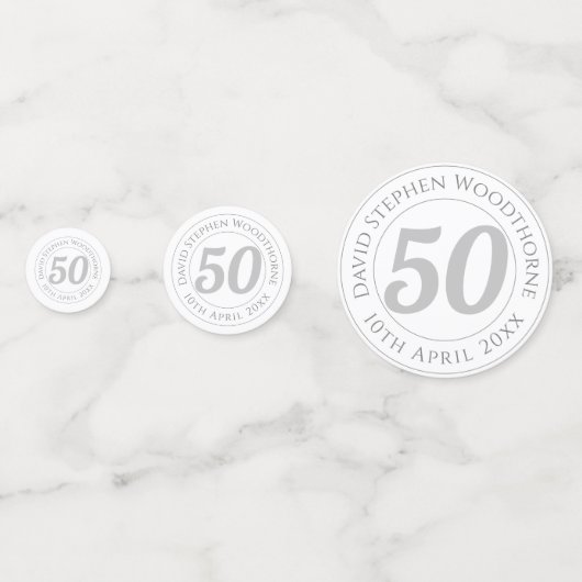 50誕生祝い パーソナライズされた コンフェッティ (正面)