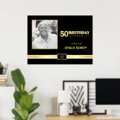 50誕生祝い – フォトポスカスタムター ポスター (ホームオフィス)