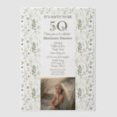 50誕生祝い（写真） ベラム紙招待状 (正面)