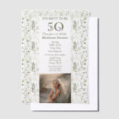50誕生祝い（写真） ベラム紙招待状 (オフセット)