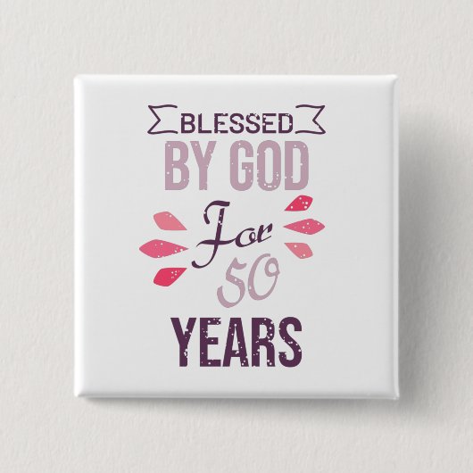50賛美年の誕生日デザイン 缶バッジ (正面)