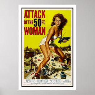 50足女性ヴィンテージの攻撃 ポスター