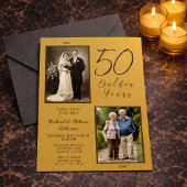 50金エレガントの年50周年結婚 招待状