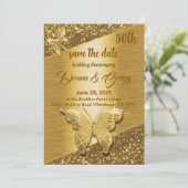 50金ゴールドは記念日結婚を保存する 招待状 (スタンド正面)