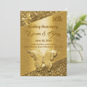 50金ゴールドは記念日結婚を保存する 招待状 (スタンド正面)