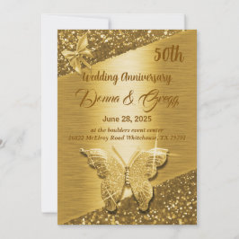 50金ゴールドは記念日結婚を保存する 招待状