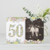 50金ゴールドゴールデン結婚ズ記念写真招待状 招待状 (スタンド正面)