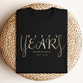 50金ゴールドブラック結婚ズ記念日ギフト Tシャツ