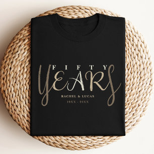 50金ゴールドブラック結婚ズ記念日ギフト Tシャツ