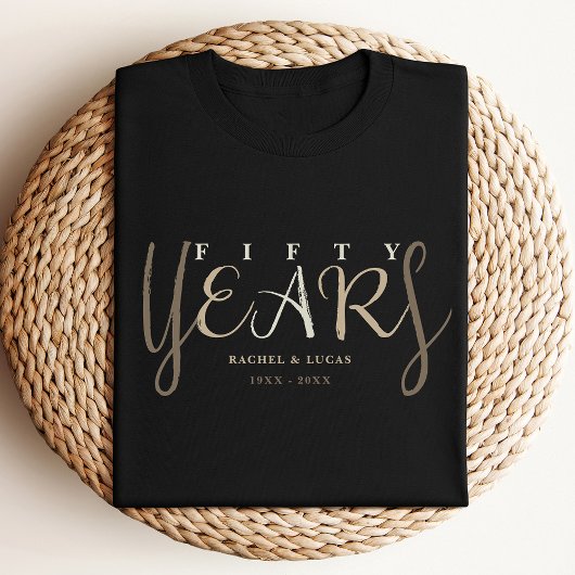50金ゴールドブラック結婚ズ記念日ギフト Tシャツ