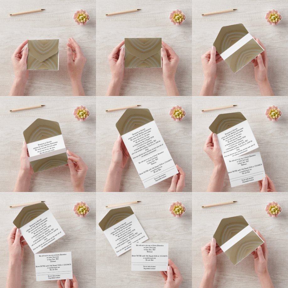 50金ゴールド結婚の招待 オールインワン招待状