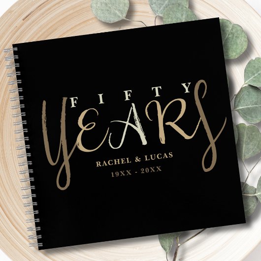 50金ゴールド結婚アニバーサリーゲストブック ノートブック
