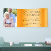 50金ゴールド結婚記念写真カスタム 横断幕 (トレードショー)