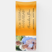 50金ゴールド結婚記念写真カスタム 横断幕 (縦)