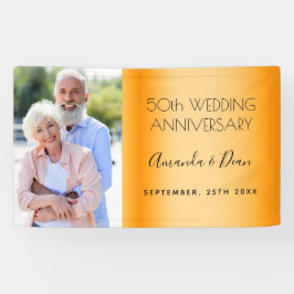 50金ゴールド結婚記念写真カスタム 横断幕