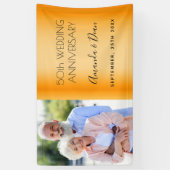 50金ゴールド結婚記念写真カスタム 横断幕 (縦)