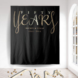 50金ゴールド結婚記念写真背景 タペストリー