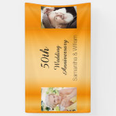 50金ゴールド結婚記念写真 横断幕 (縦)