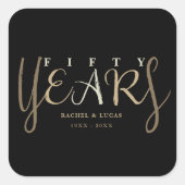 50金ゴールド結婚記念品 スクエアシール (正面)