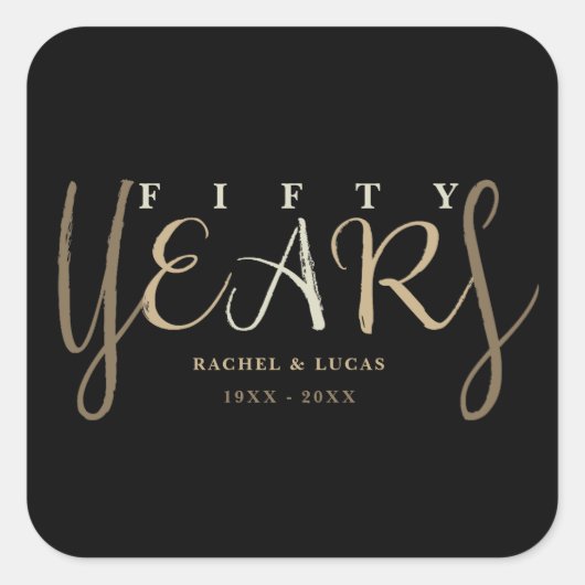 50金ゴールド結婚記念品 スクエアシール (正面)