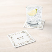 50金ゴールド結婚記念品 スクエアペーパーコースター (インサイチュ)