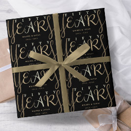 50金ゴールド結婚記念品 ラッピングペーパー