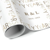 50金ゴールド結婚記念品 ラッピングペーパー (ロールコーナー)