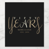 50金ゴールド結婚記念品 ワインラベル (シングルラベル)