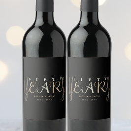 50金ゴールド結婚記念品 ワインラベル