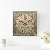 50金ゴールド結婚記念日ヴィンテージ動揺して スクエア壁時計 (ホーム)