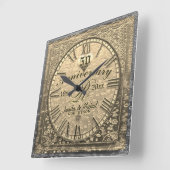 50金ゴールド結婚記念日ヴィンテージ動揺して スクエア壁時計 (傾斜)