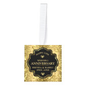 50金ゴールド結婚記念日 キューブオーナメント (正面)