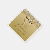 50金ゴールド結婚記念日 スタンダードカクテルナプキン (角)