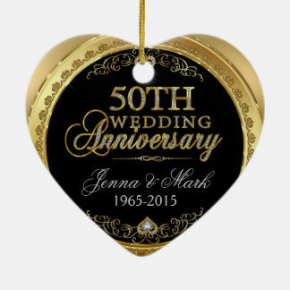 50金ゴールド結婚記念日 セラミックオーナメント