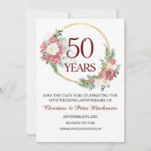 50金ゴールド結婚記念日 セーブザデート (正面)