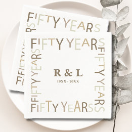 50金ゴールド結婚記念贈呈紙 スタンダードカクテルナプキン