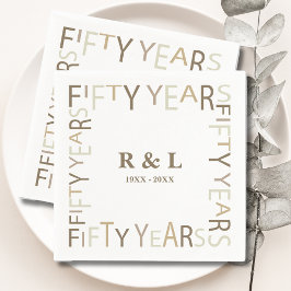 50金ゴールド結婚記念贈呈紙 スタンダードカクテルナプキン