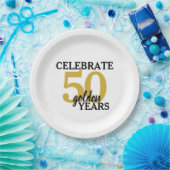 50金祝年シンプル50周年 ペーパープレート (パーティー)