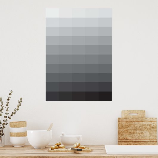 50階調のグレー ポスター (キッチン)