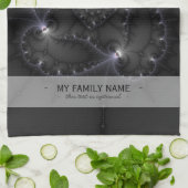 50階調のグレー – Fractal Art キッチンタオル (折り畳み)